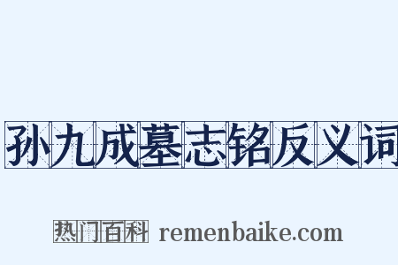孙九成墓志铭反义词是什么意思的图片